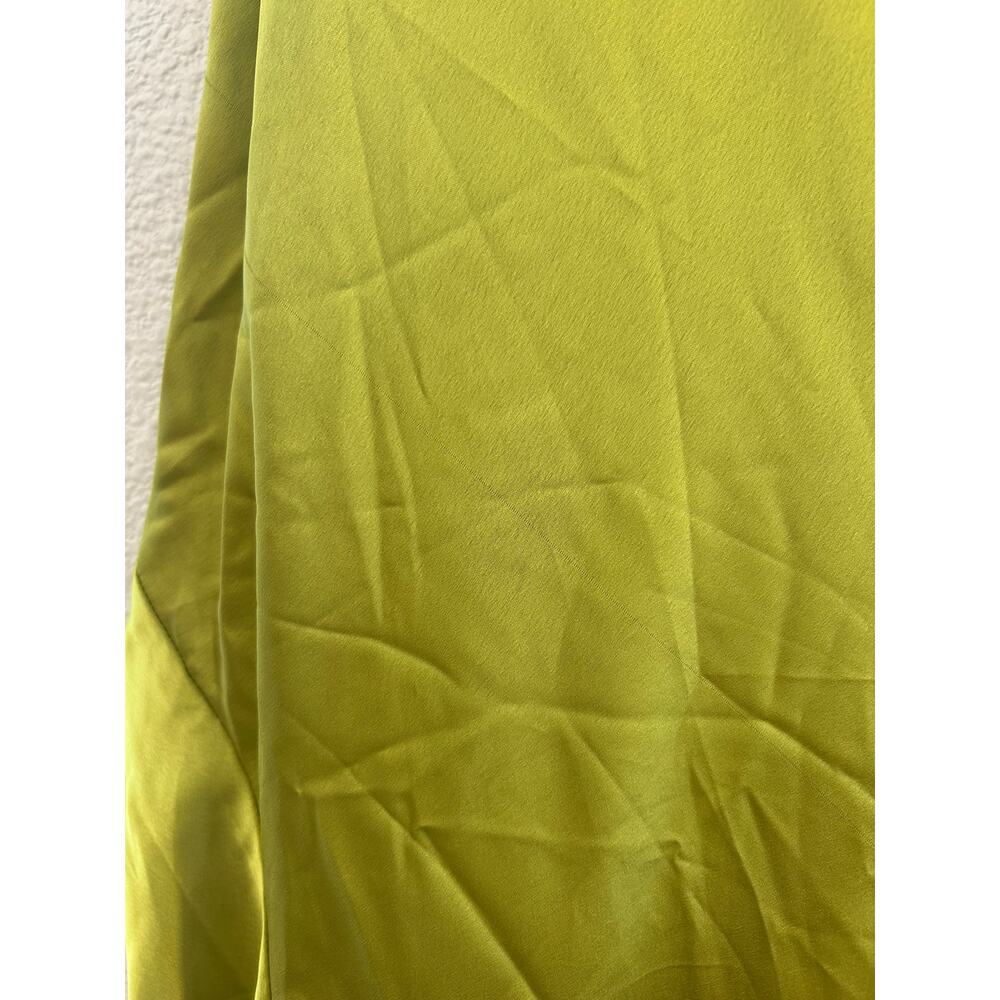 Show Me Your Mumu Jasmine Fringe Maxi in Chartreuse Luxe Satin L NWT - Picture 8 of 9